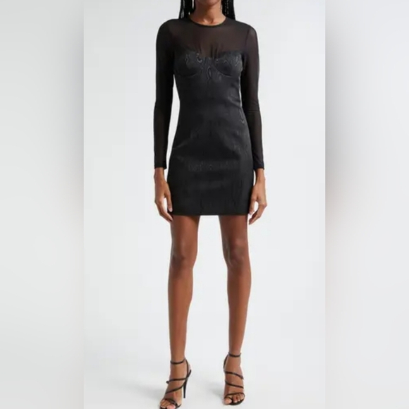 Alice + Olivia Takako Mesh Mini Black Dress | Alice + Olivia Dress | Size 6 - Picture 1 of 11